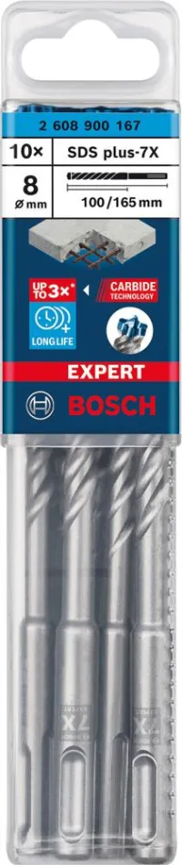 Burghiu cu ciocan SDS-plus 7x 8x100x165mm 10buc EXPERT Bosch