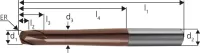 Freza toroidala din carbura monobloc, 2.0/0.5mm, TiAIN, DIN6527, FORUM