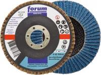 Disc lamelar pentru inox, neferoase, 115mm, gran. 40, curbat 6 grad, corindon zirconu, forum