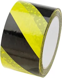 Banda adeziva de marcare si avertizare din PVC, 60mm x 66m, galben/negru