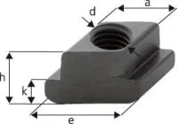 Piulita rombica pentru caneluri T, M16x18mm, AMF
