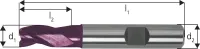 Freza cilindro-frontala, scurta, carbura monobloc, 2.00mm, TiAlN, DIN6527, FORUM