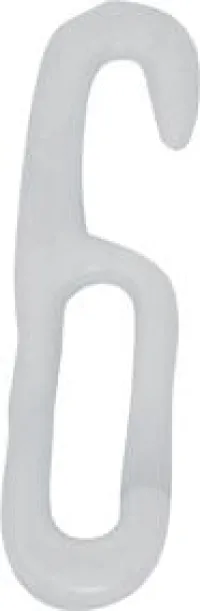 Legătură cârlig plastic alb 6 mm