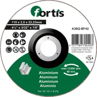 Disc de bit pentru aluminium, nemetale, 115x2,5mm, curbat, Fortis