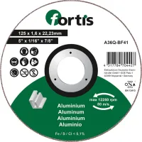 Disc de bit pentru aluminium, nemetale, 125x1,6mm, drept, Fortis