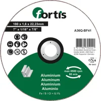 Disc de bit pentru aluminium, nemetale, 180x1,6mm, drept, Fortis