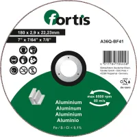 Disc de bit pentru aluminium, nemetale, 180x2,9mm, drept, Fortis