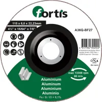 Disc de polizat pentru aluminiu, nemetale, 115x6,0mm, curbat, Fortis